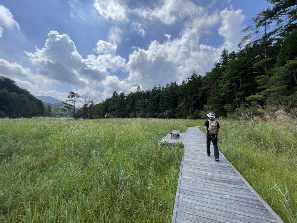黒沢湿原　遊歩道　秋口